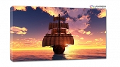 statek o zachodzie słońca 70x50cm