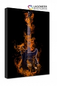gitara w płomieniach 70x50cm